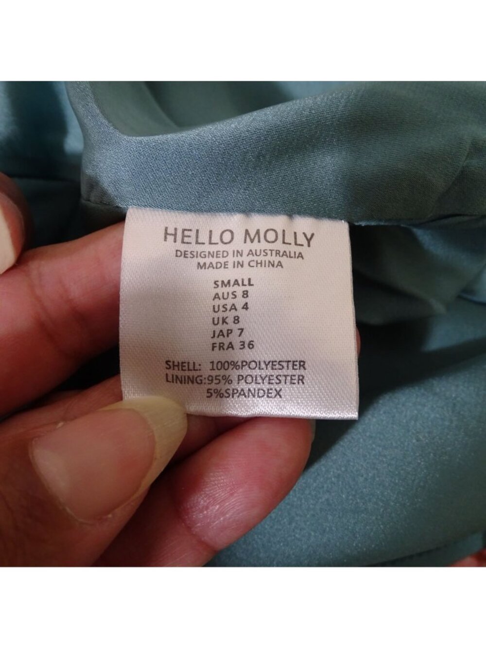 HELLO MOLLY Style Statement Era One Shoulder Satin Maxi Dress Green Size S 4 NEW - Picture 9 of 16